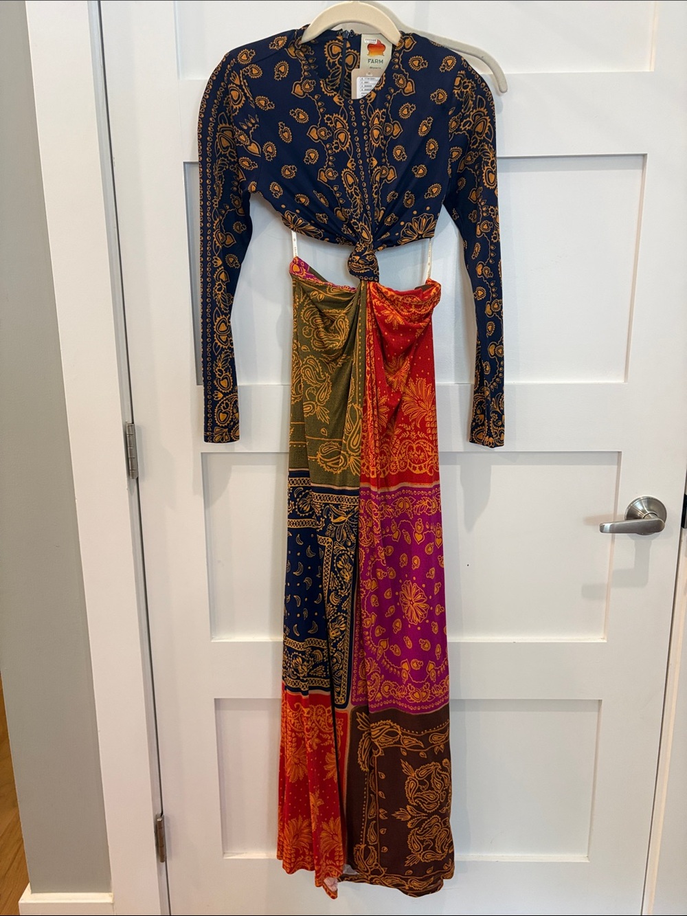 FARM Rio Bandana Cut Out Maxi Dress NWT Size XS